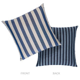 Schumacher Navy 18" x 18" Hanson I/O Stripe Pillow
