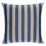 Schumacher Navy 20" x 20" Hanson I/O Stripe Pillow