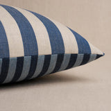 Schumacher Navy 20" x 20" Hanson I/O Stripe Pillow