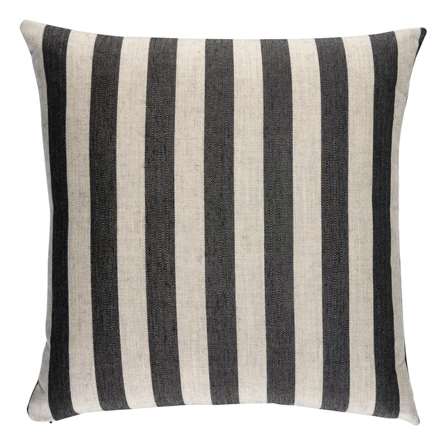 Schumacher Black 18" x 18" Hanson I/O Stripe Pillow
