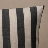 Schumacher Black 18" x 18" Hanson I/O Stripe Pillow