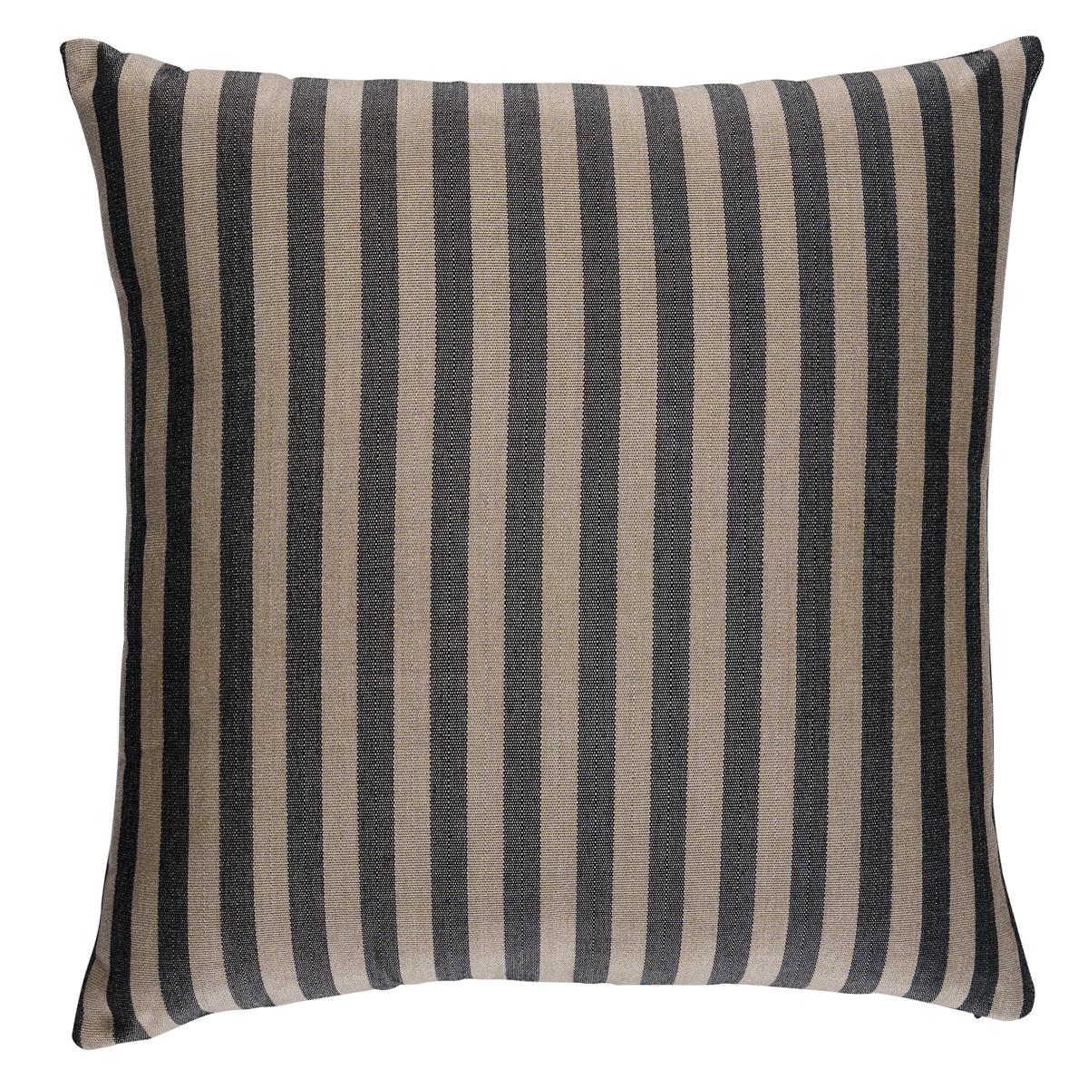 Schumacher Black 20" x 20" Hanson I/O Stripe Pillow