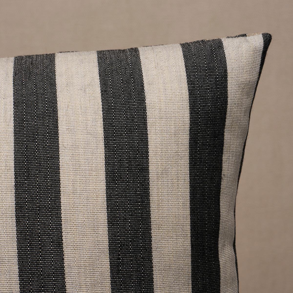 Schumacher Black 20" x 20" Hanson I/O Stripe Pillow