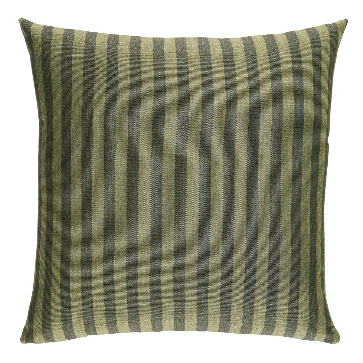 Schumacher Green 18" x 18" Hanson I/O Stripe Pillow