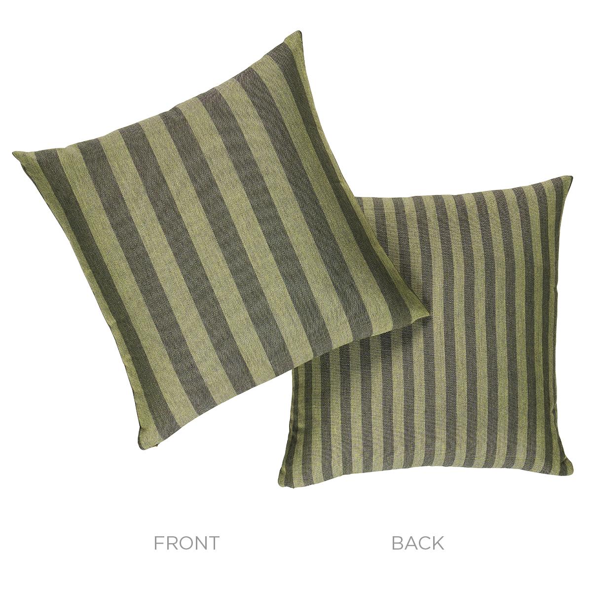 Schumacher Green 22" x 22" Hanson I/O Stripe Pillow
