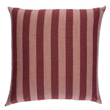 Schumacher Raspberry 22" x 22" Hanson I/O Stripe Pillow