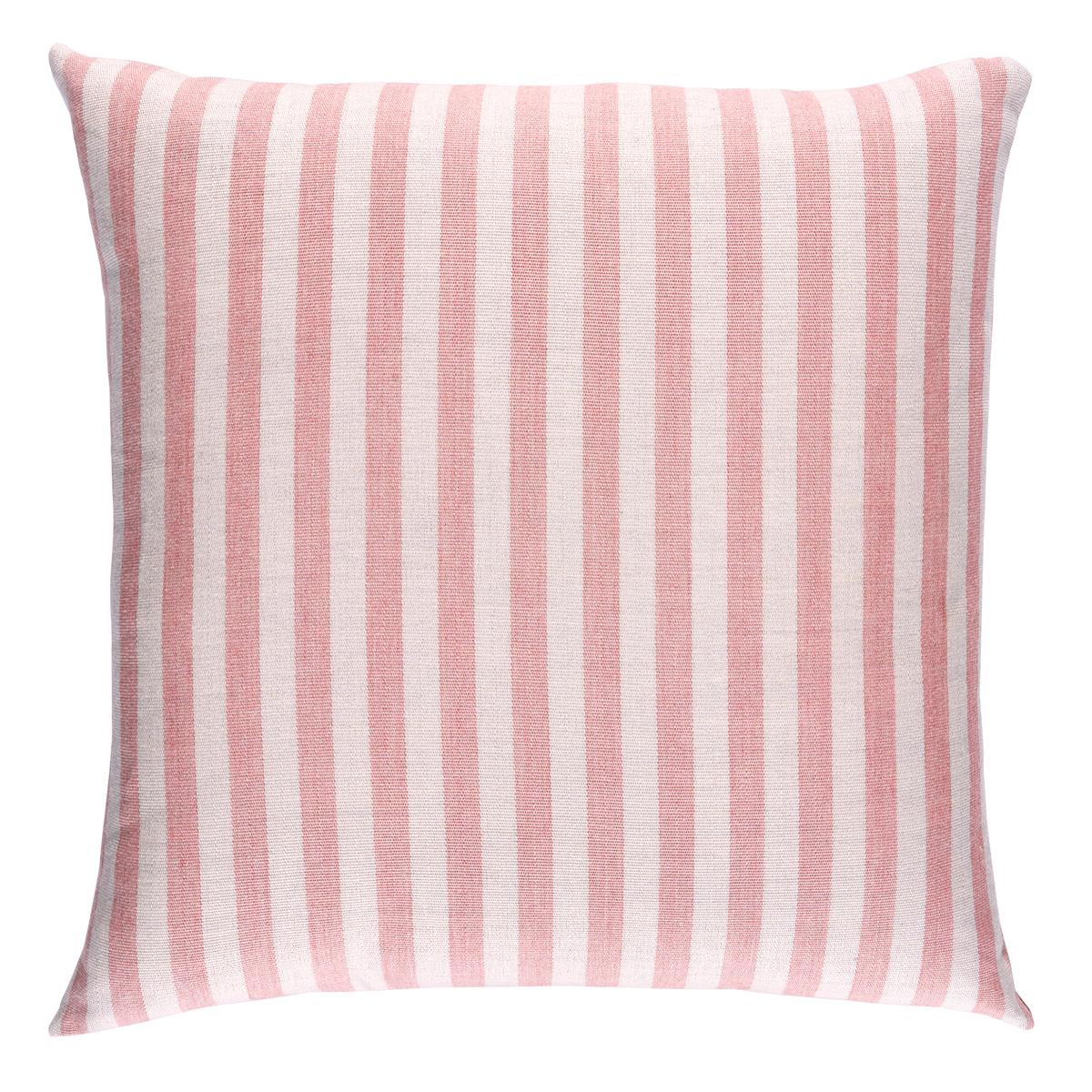 Schumacher Raspberry 22" x 22" Hanson I/O Stripe Pillow