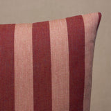 Schumacher Raspberry 22" x 22" Hanson I/O Stripe Pillow