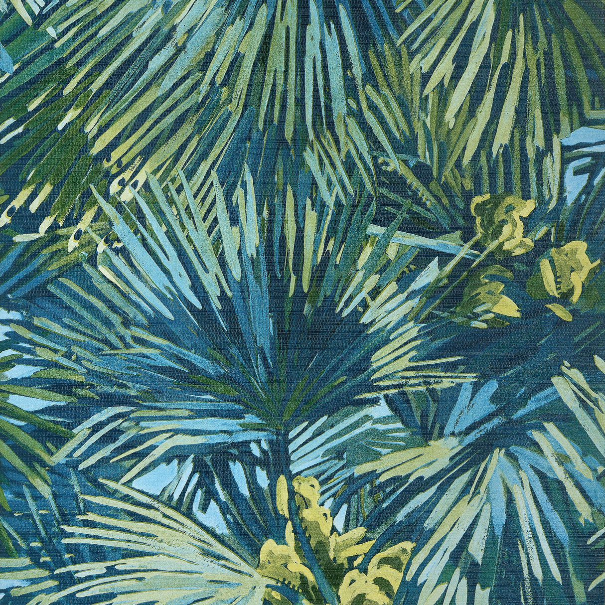 Thibaut Palmier Citron And Blue Wallpaper