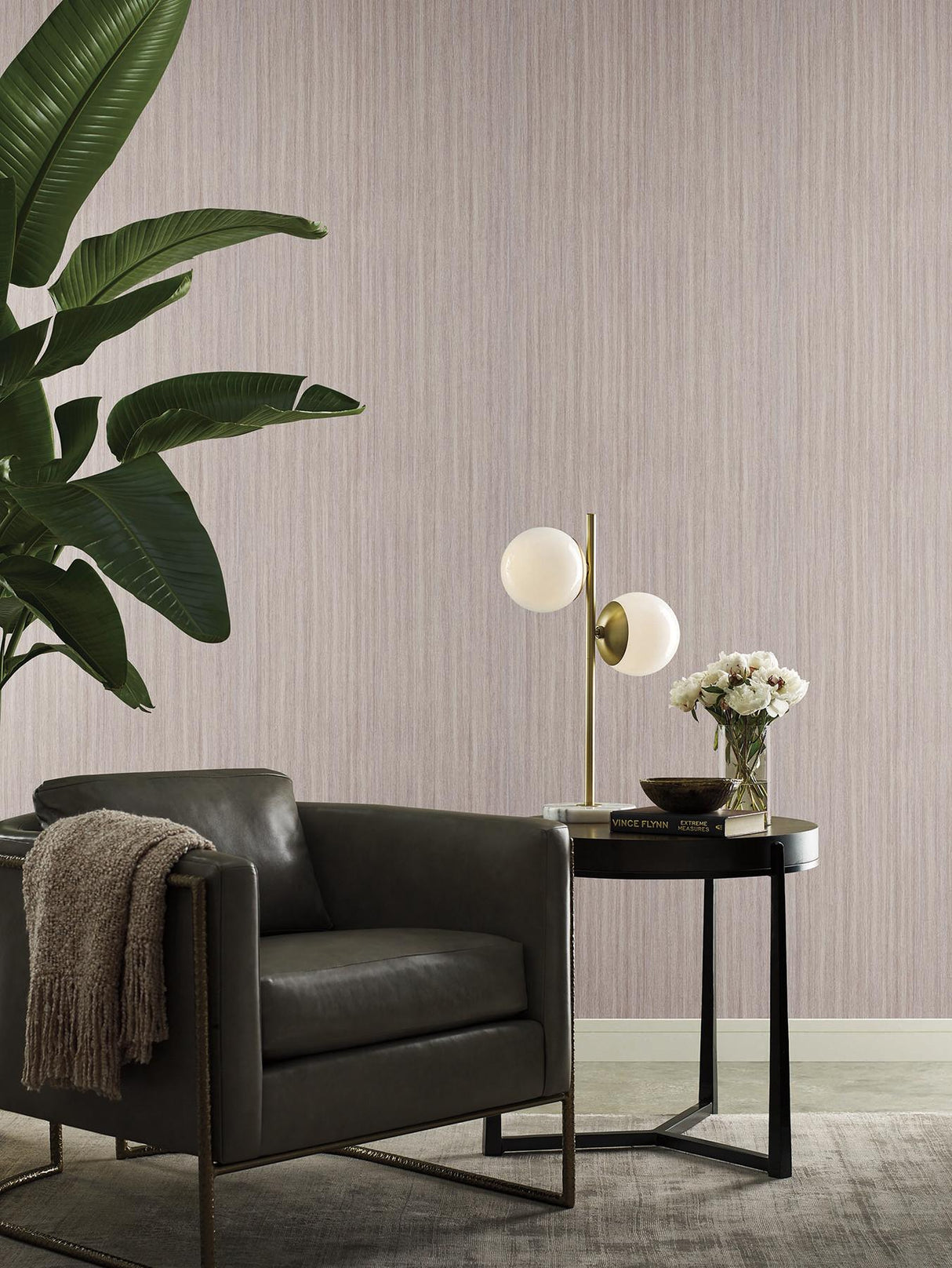 York Wallcoverings Wistman Stripe Smoke Wallpaper