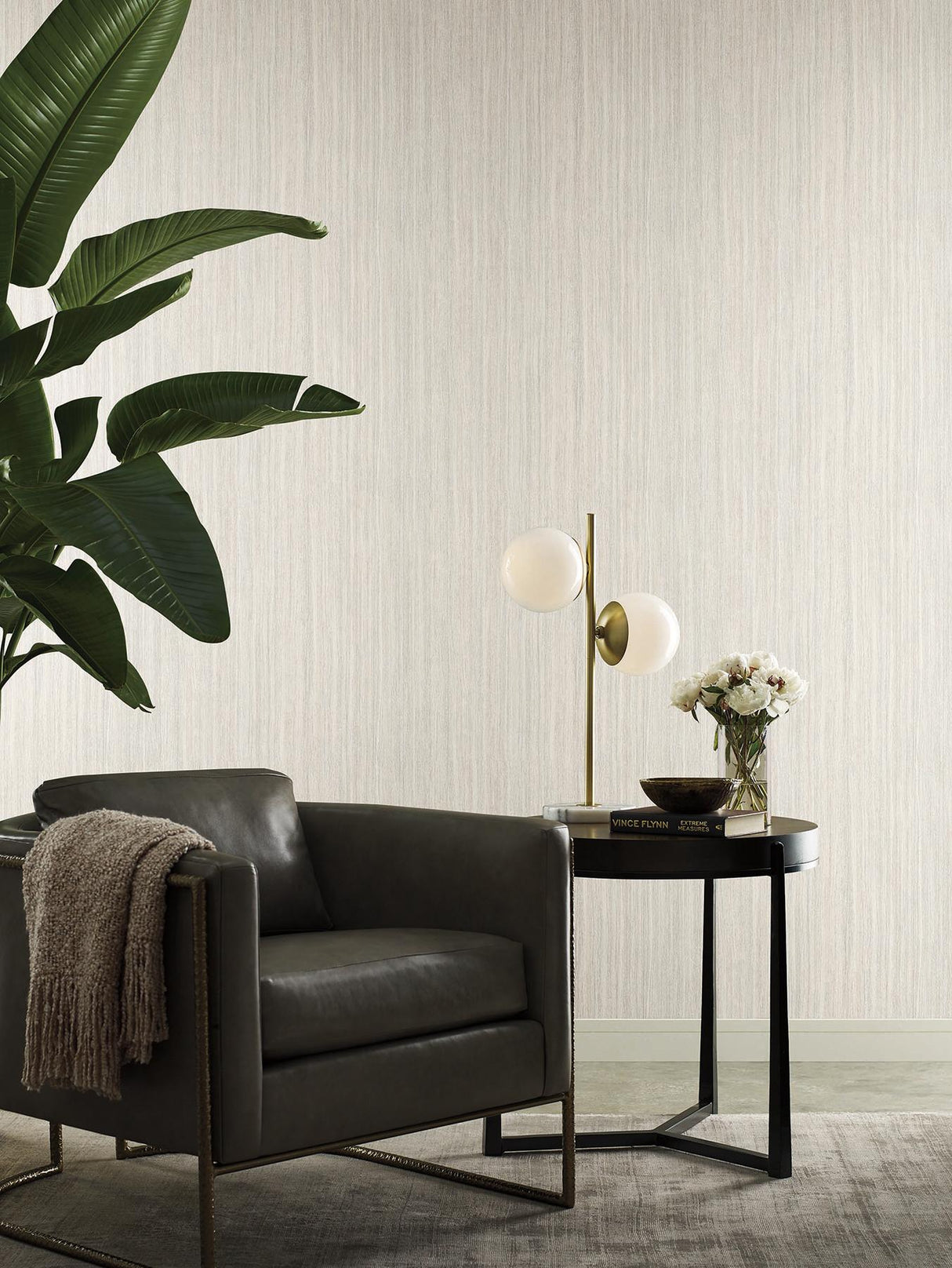 York Wallcoverings Wistman Stripe Cream Wallpaper