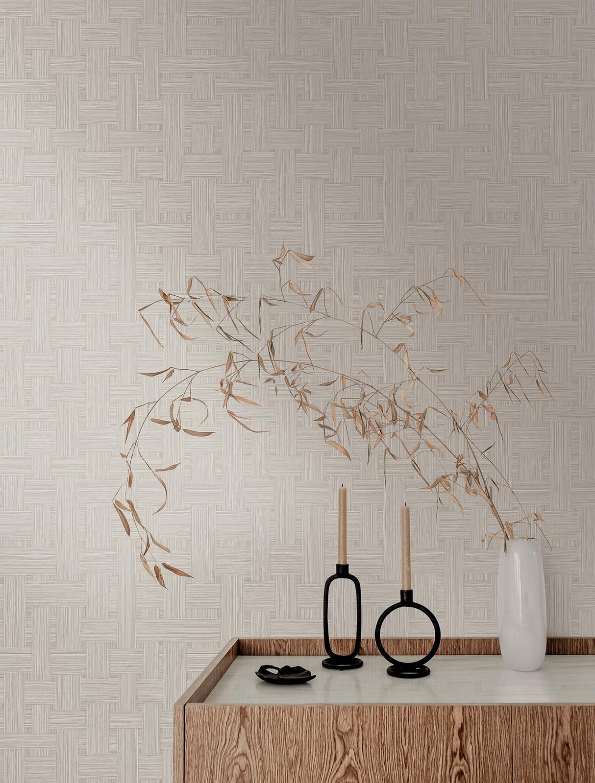 York Wallcoverings Basketry Warm Grey Wallpaper