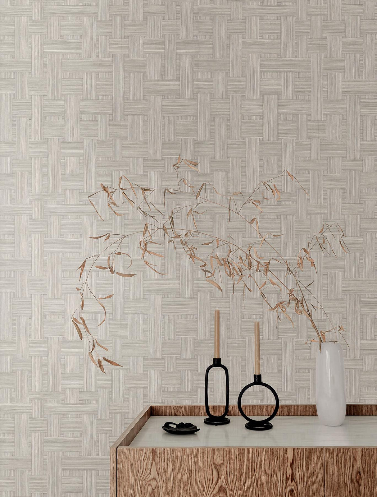 York Wallcoverings Basketry Dove Grey Wallpaper