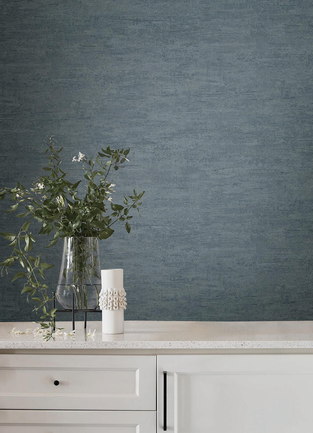 York Wallcoverings Weathered Stucco Dusty Blue Wallpaper