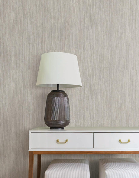 York Wallcoverings Washed Ramie Dove Grey Wallpaper