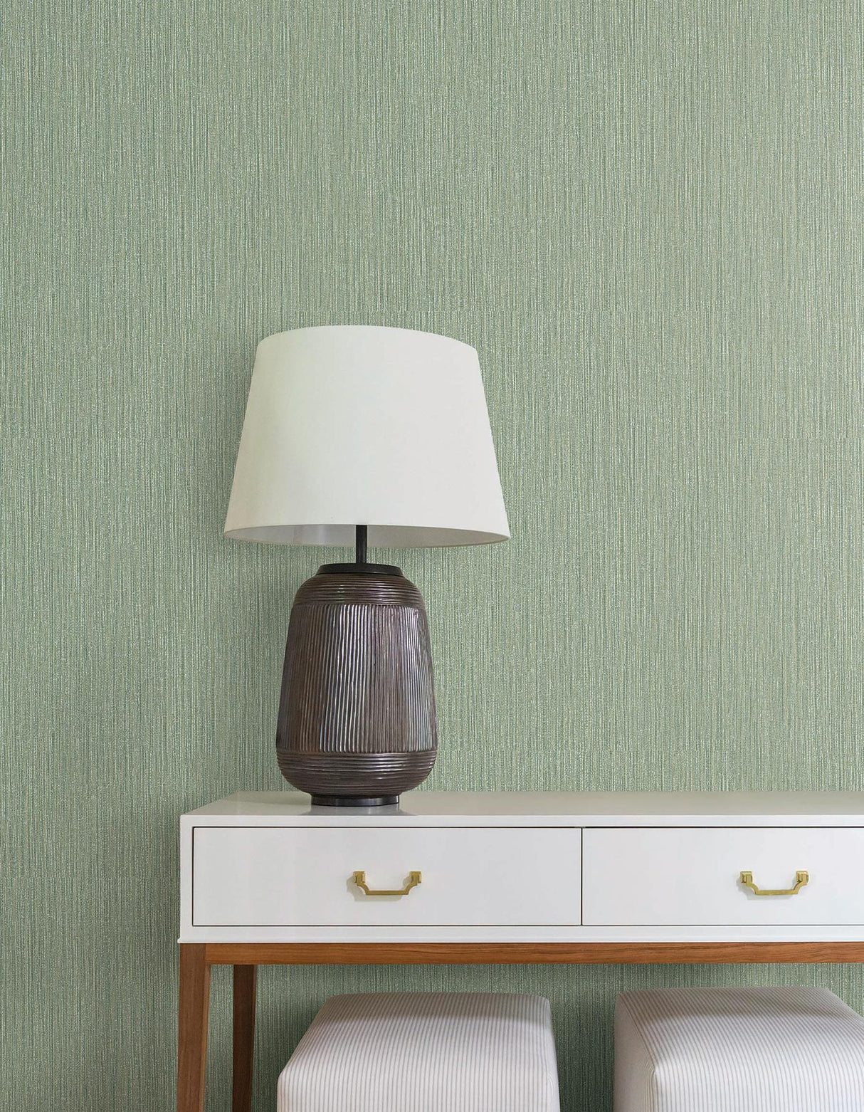 York Wallcoverings Washed Ramie Sea Glass Wallpaper