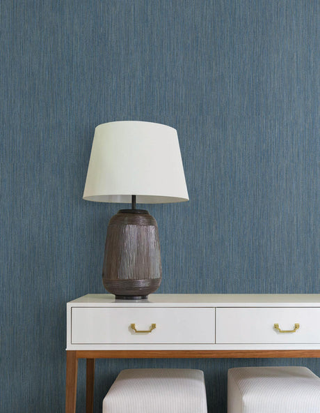 York Wallcoverings Washed Ramie Cobalt Wallpaper