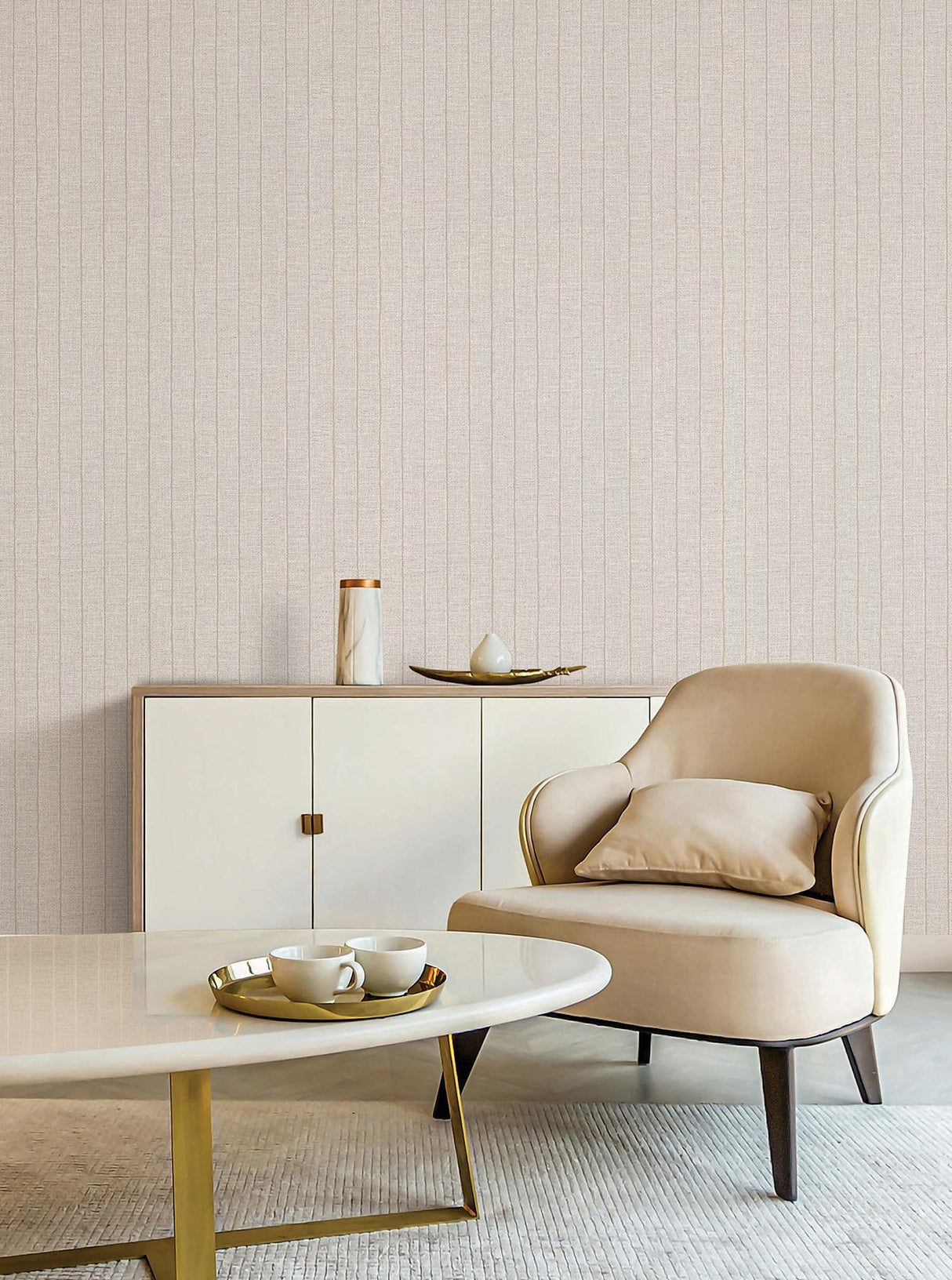 York Wallcoverings Cording Stripe Pearl Wallpaper
