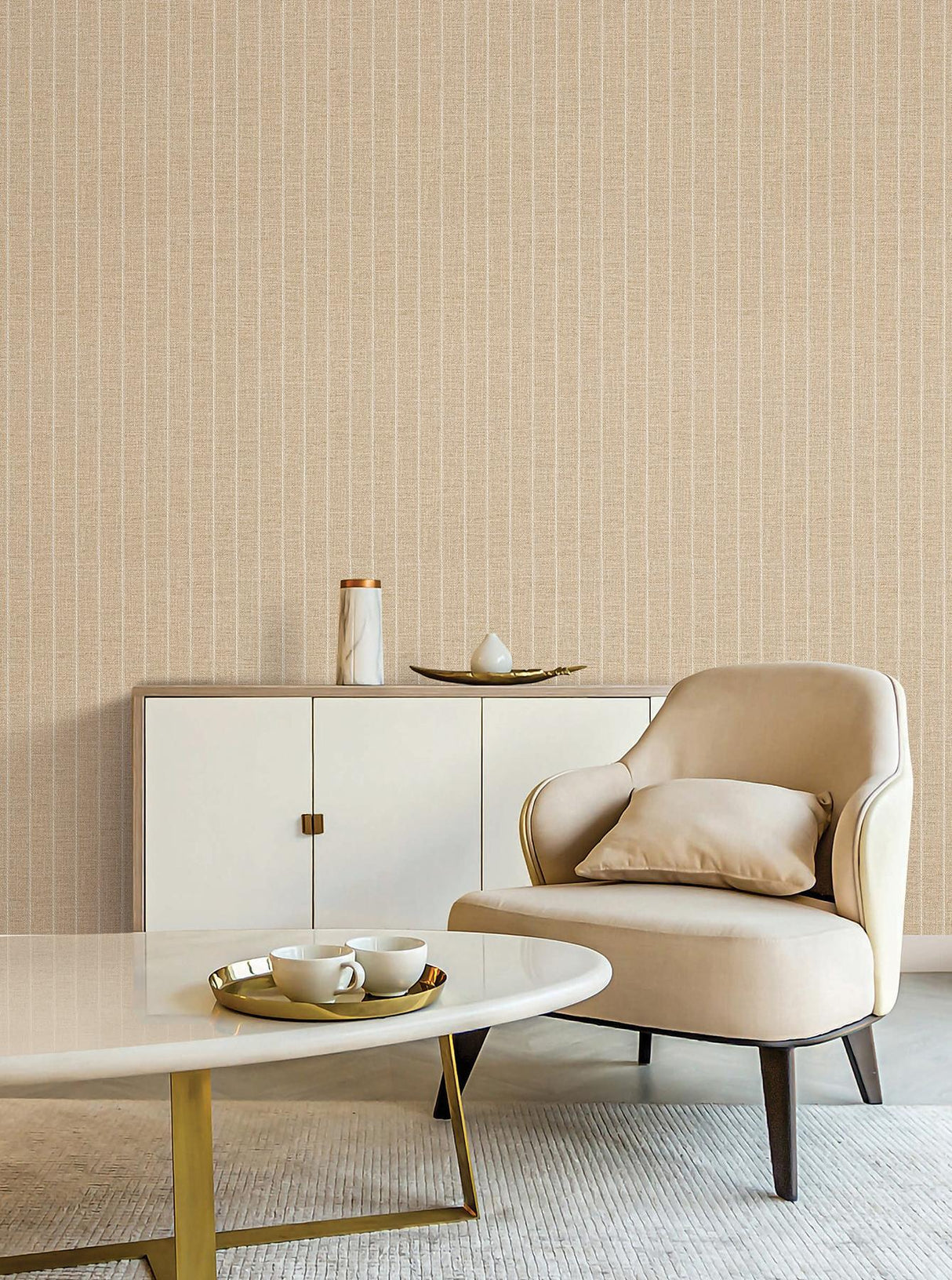 York Wallcoverings Cording Stripe Sienna Wallpaper