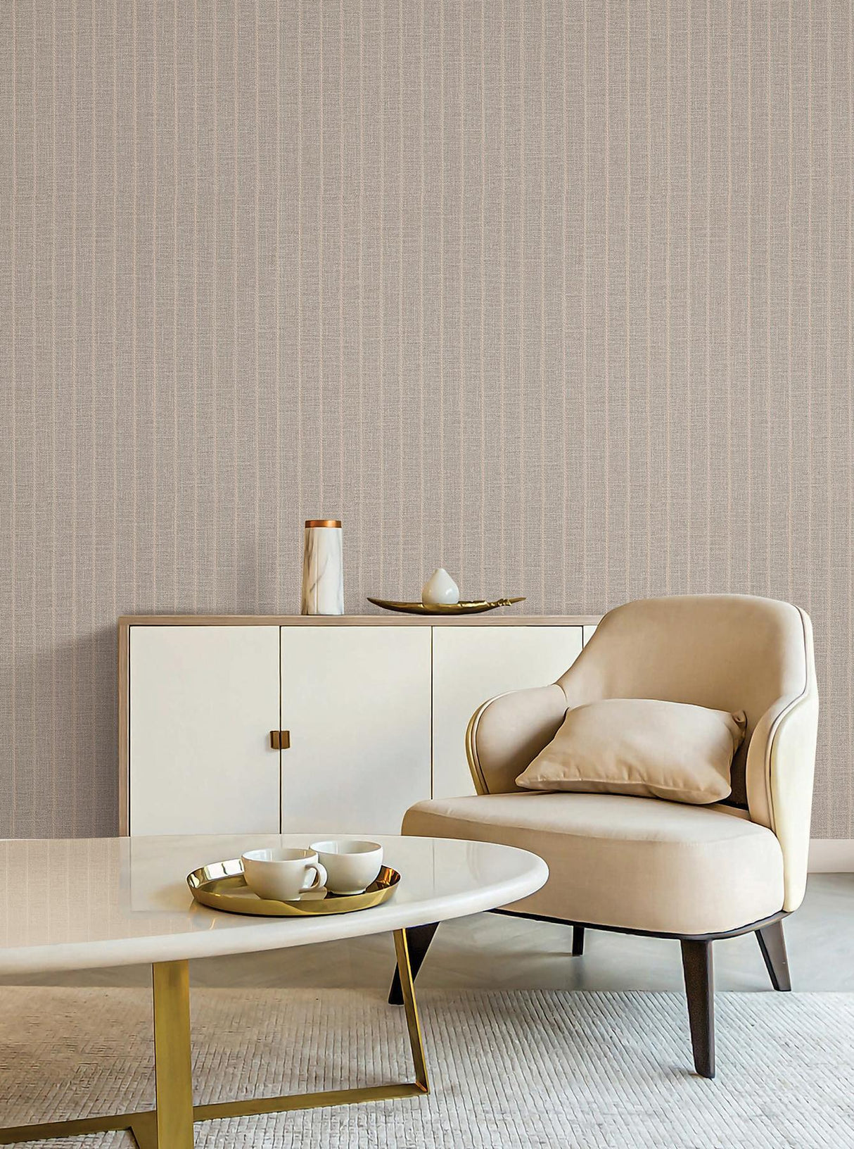 York Wallcoverings Cording Stripe Smoke Wallpaper