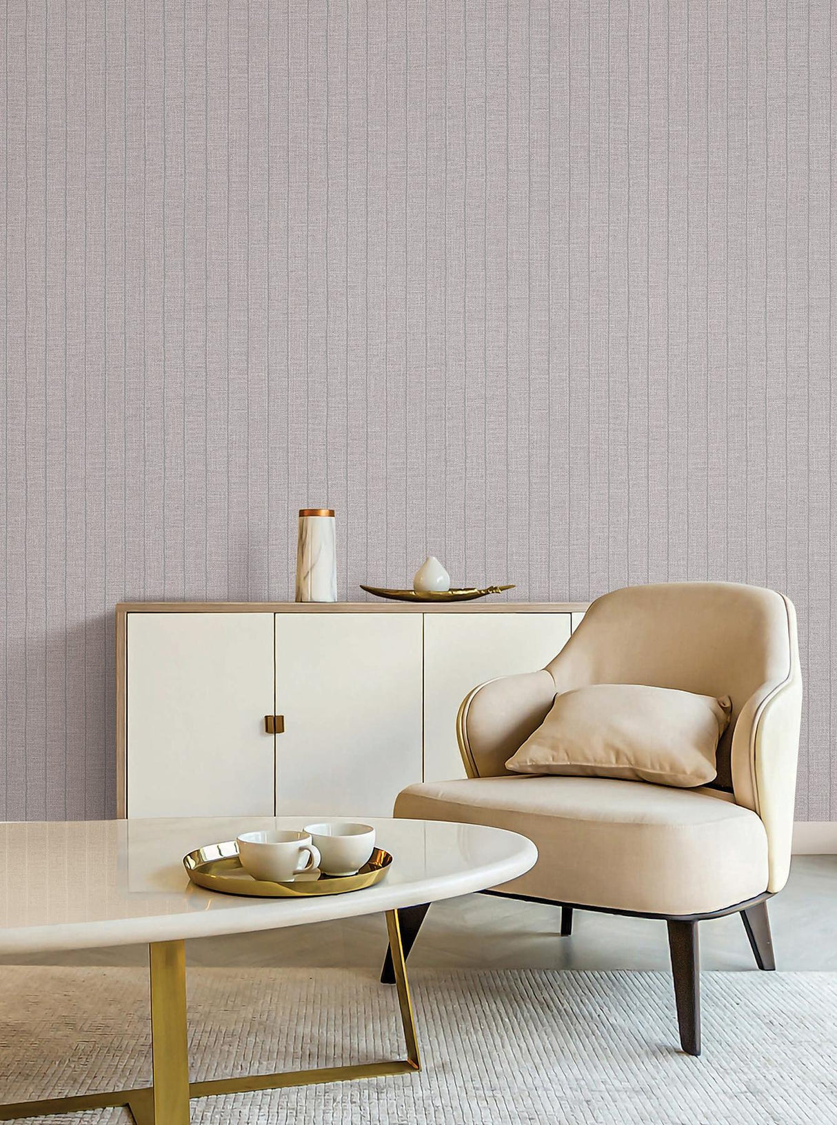 York Wallcoverings Cording Stripe Dove Grey Wallpaper
