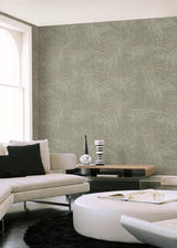 York Wallcoverings Della Palm Dark Taupe Wallpaper