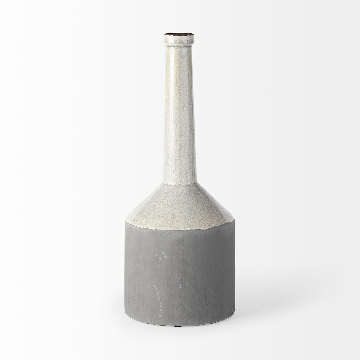 Mercana Burton 16.7H Large Two Tone Gray Ceramic Jug Vase