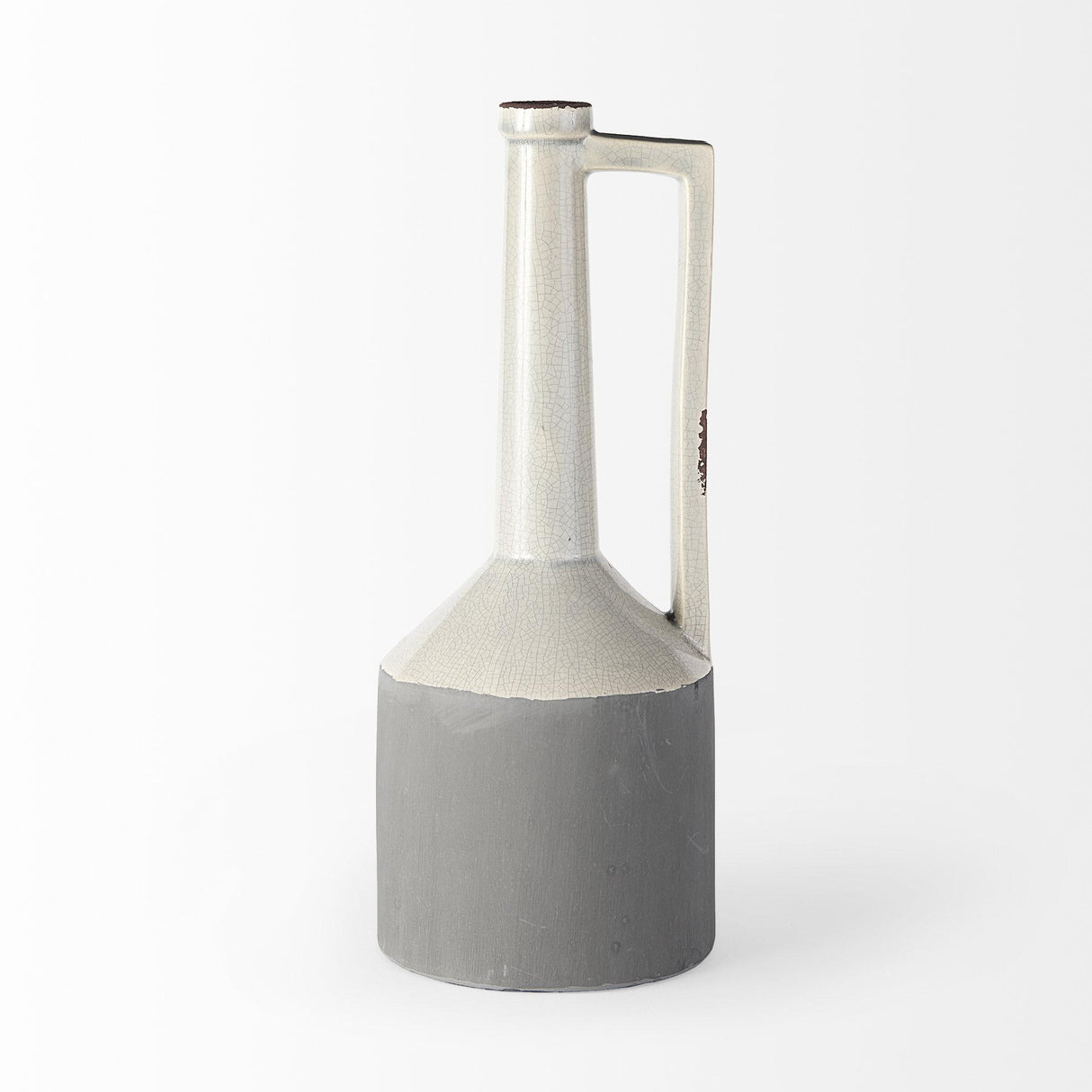Mercana Burton 16.7H Large Two Tone Gray Ceramic Jug Vase