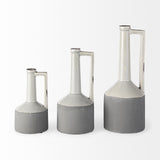 Mercana Burton 16.7H Large Two Tone Gray Ceramic Jug Vase