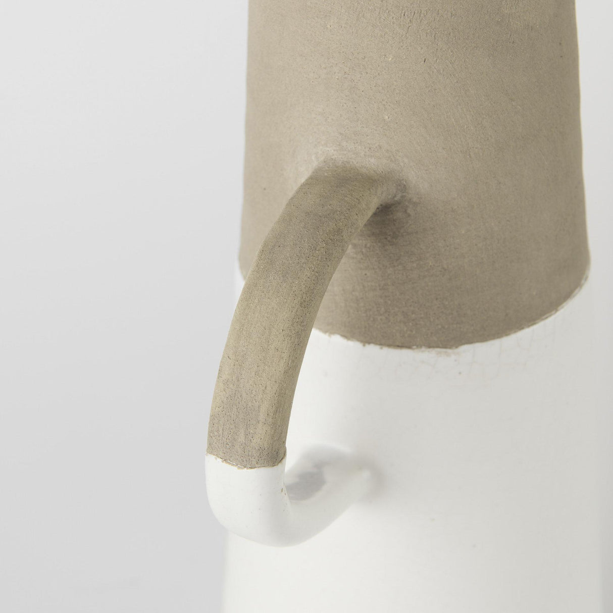 Mercana Garand Large 18.8H Two-Toned White Natural Ceramic Jug