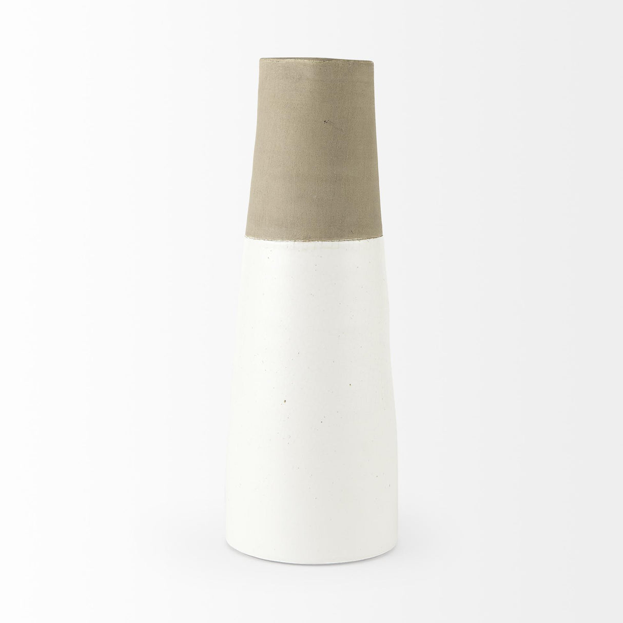 Mercana Garand Large 18.8H Two-Toned White Natural Ceramic Jug