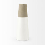 Mercana Garand Large 18.8H Two-Toned White Natural Ceramic Jug