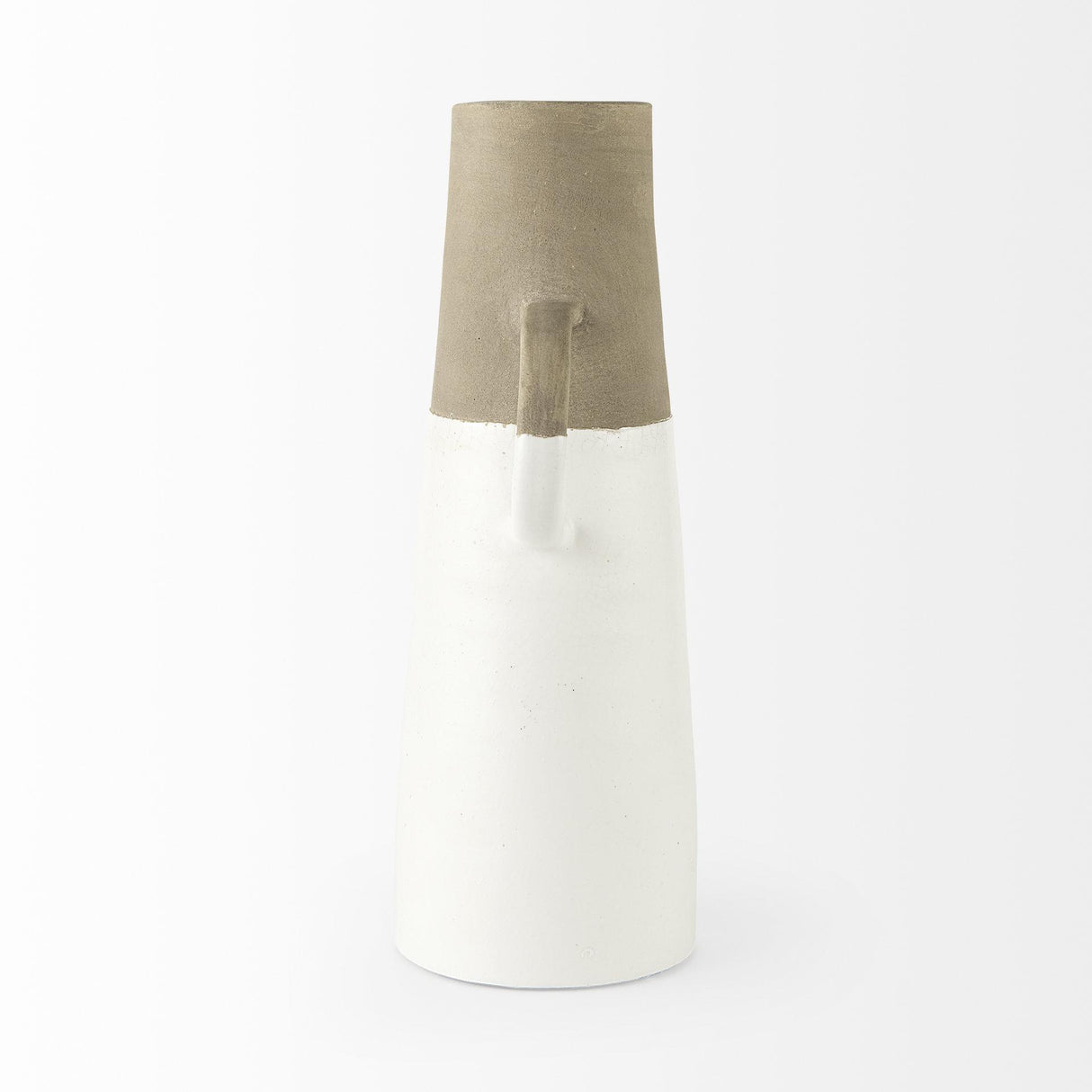Mercana Garand Large 18.8H Two-Toned White Natural Ceramic Jug