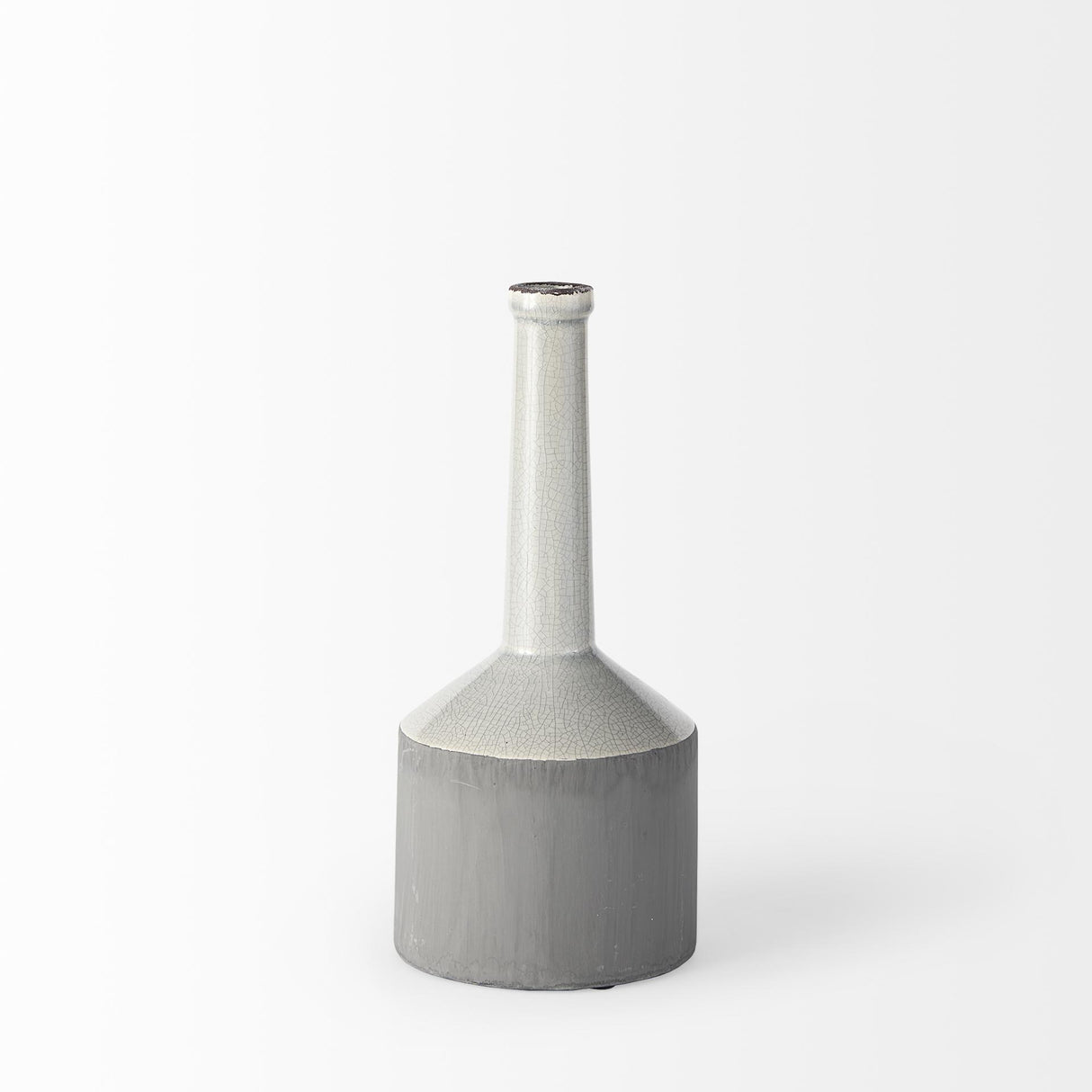 Mercana Burton 14.2H Medium Two Tone Gray Ceramic Jug Vase