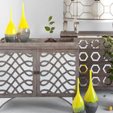 Mercana Jasse Large Yellow/Gray Ombre Glass Vase