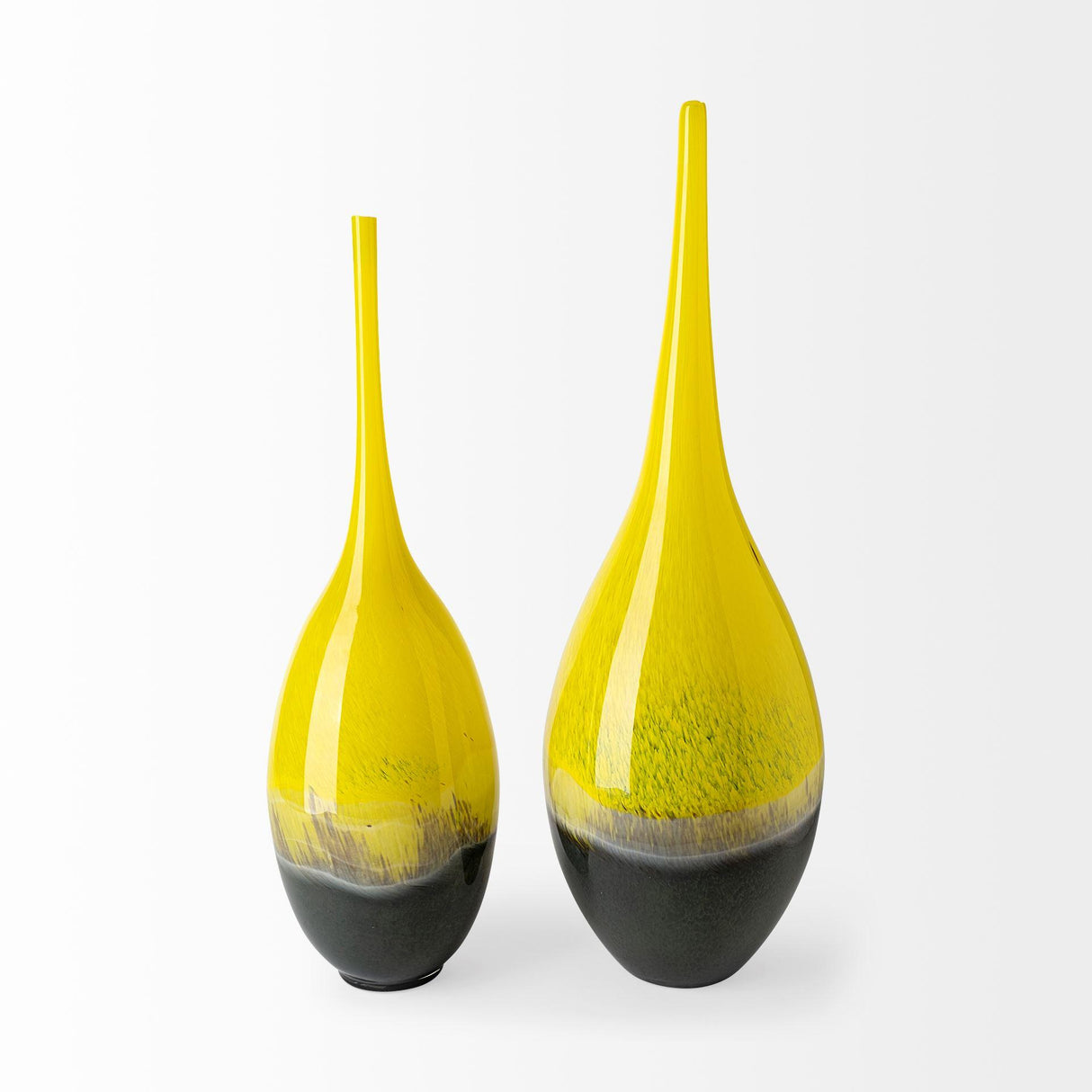 Mercana Jasse Large Yellow/Gray Ombre Glass Vase