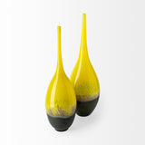 Mercana Jasse Large Yellow/Gray Ombre Glass Vase