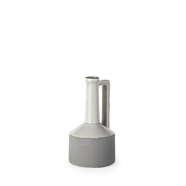 Mercana Burton 10.2H Small Two Tone Gray Ceramic Jug Vase