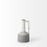 Mercana Burton 10.2H Small Two Tone Gray Ceramic Jug Vase