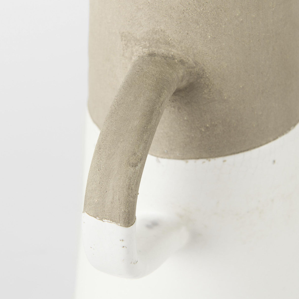 Mercana Garand Medium 15H Two-Toned White Natural Ceramic Jug