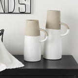 Mercana Garand Medium 15H Two-Toned White Natural Ceramic Jug