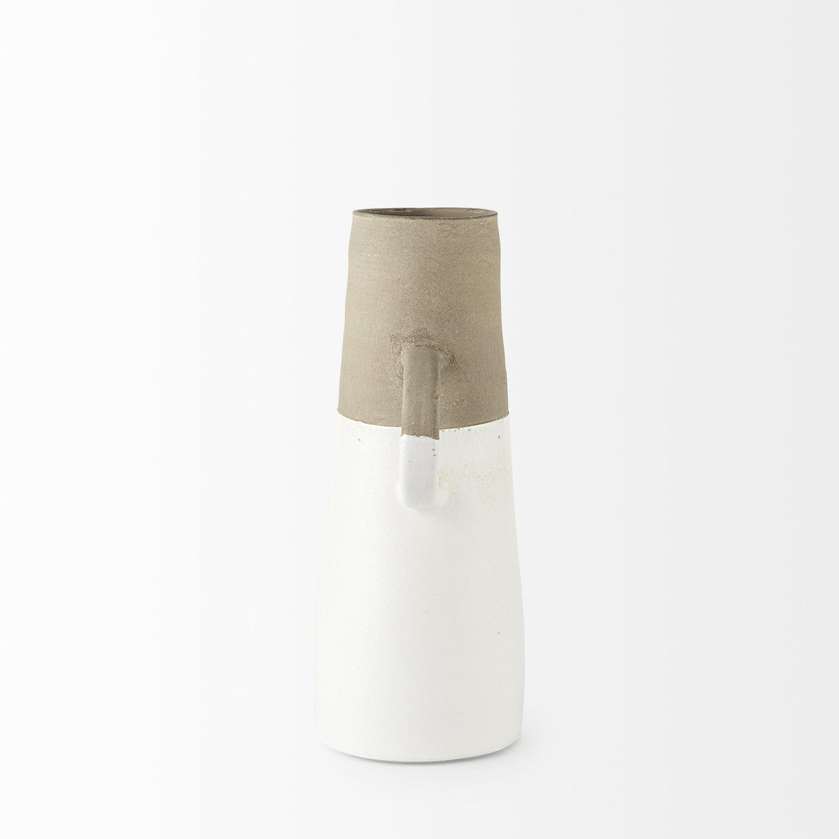 Mercana Garand Medium 15H Two-Toned White Natural Ceramic Jug