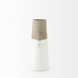 Mercana Garand Medium 15H Two-Toned White Natural Ceramic Jug