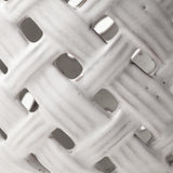 Mercana Forillon I Short White Glazed Lattice Pattern Vase
