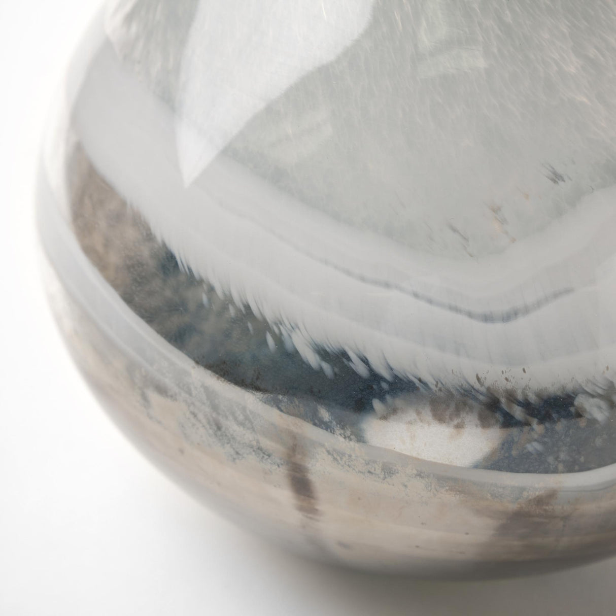 Mercana Erie I Short Two Toned Sky Blue Dark Brown Blown Glass Vase