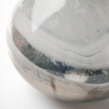 Mercana Erie I Short Two Toned Sky Blue Dark Brown Blown Glass Vase