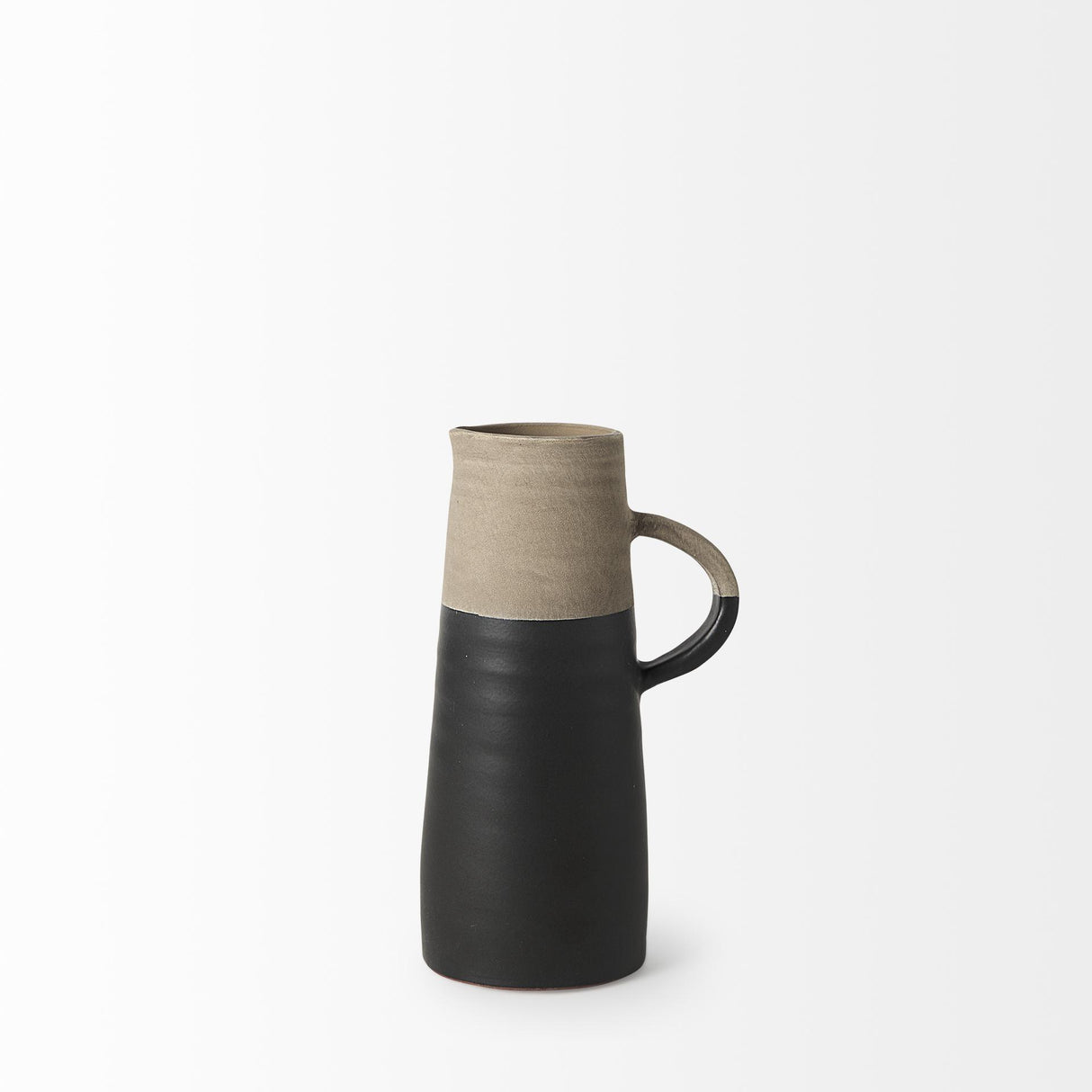Mercana Garand Small 13H Two-Toned Black/Natural Ceramic Jug