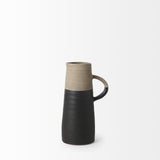 Mercana Garand Small 13H Two-Toned Black/Natural Ceramic Jug