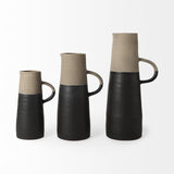 Mercana Garand Small 13H Two-Toned Black/Natural Ceramic Jug
