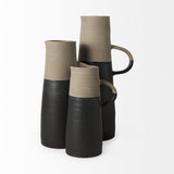 Mercana Garand Small 13H Two-Toned Black/Natural Ceramic Jug